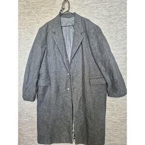 Oakton Ltd Coat Mens 52 Gray Wool Single Breasted Overcoat Lined Warm Winter